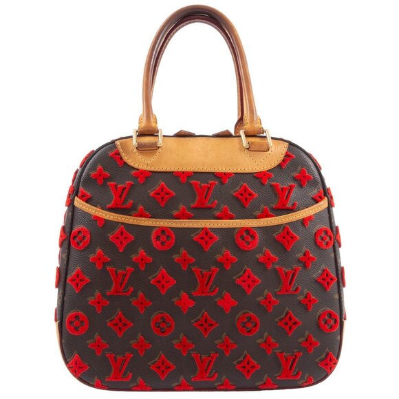 LOUIS VUITTON Red Monogram Deauville Bag - Picture 1 of 13